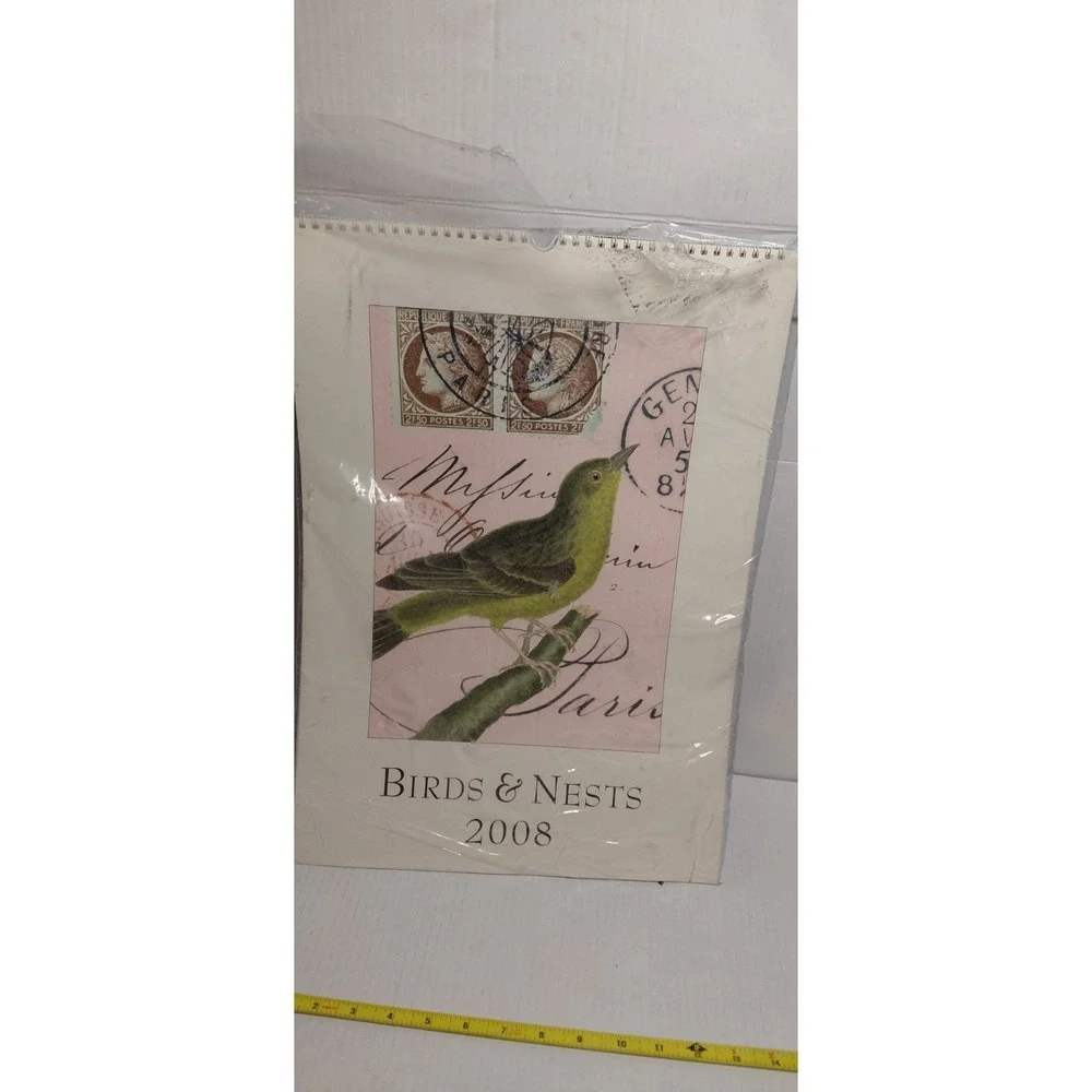 vintage collectible Birds & Nests 2008 Calendar artistic ornithology ephemera.